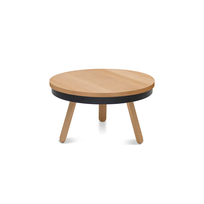 Batea M Round Storage Coffee Table · Oak & Black