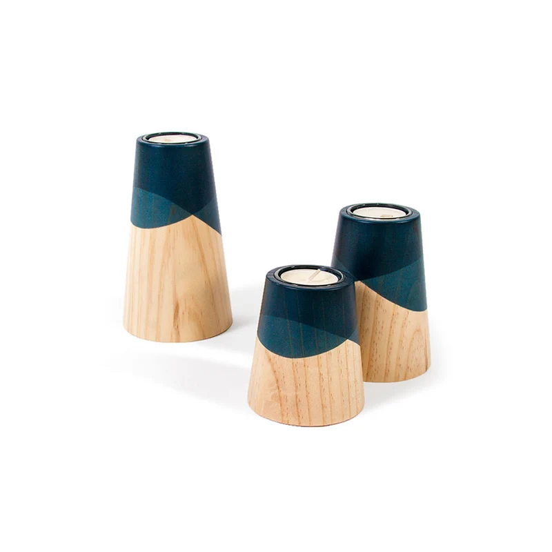 Etna Mini set of three Candle Holders · Blue