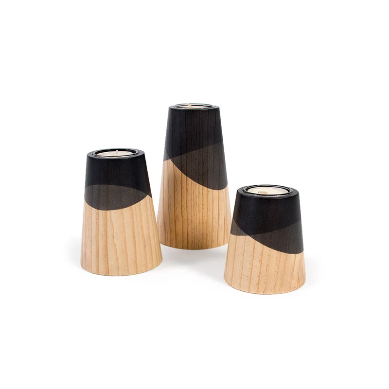 Etna Mini set of three Candle Holders · Black