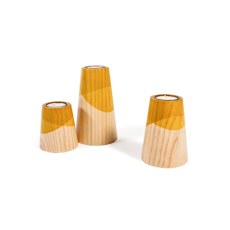 Etna Mini set of three Candle Holders · Mustard
