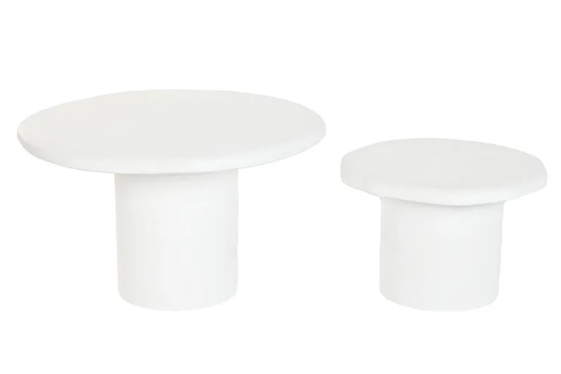 MESA CENTRO SET 2 MADERA RECICLADA MANGO 75X75X35