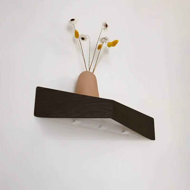 Pelican Wall Shelf with Hidden Hooks · Small Black