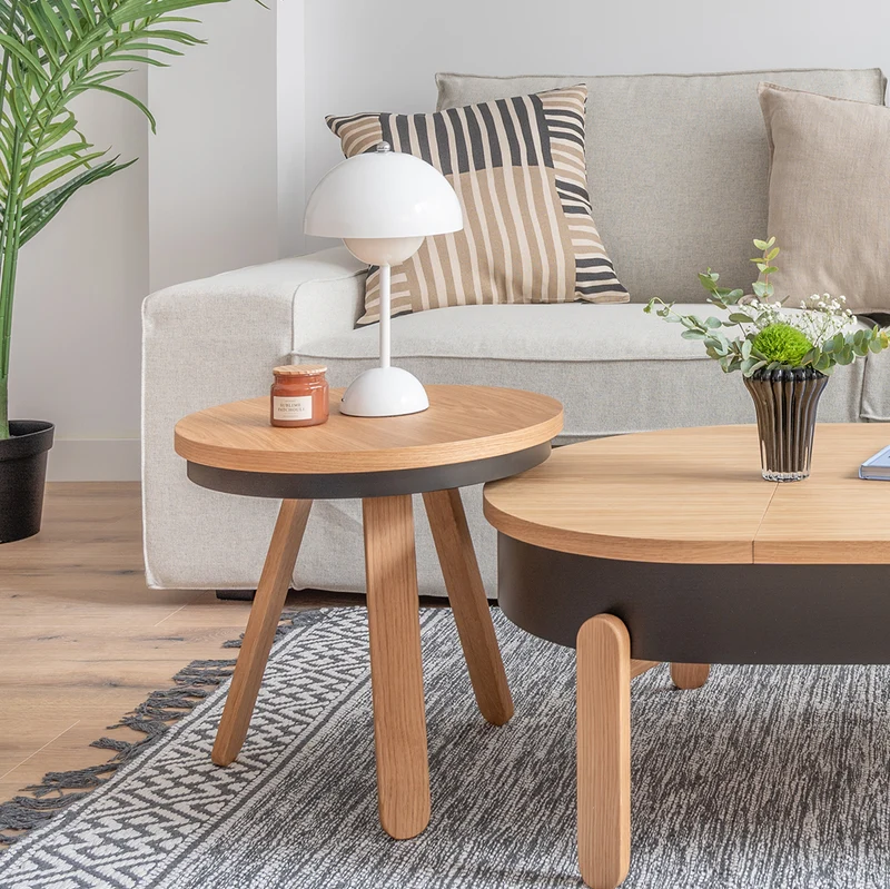 Batea S Tray Table · Oak & Black