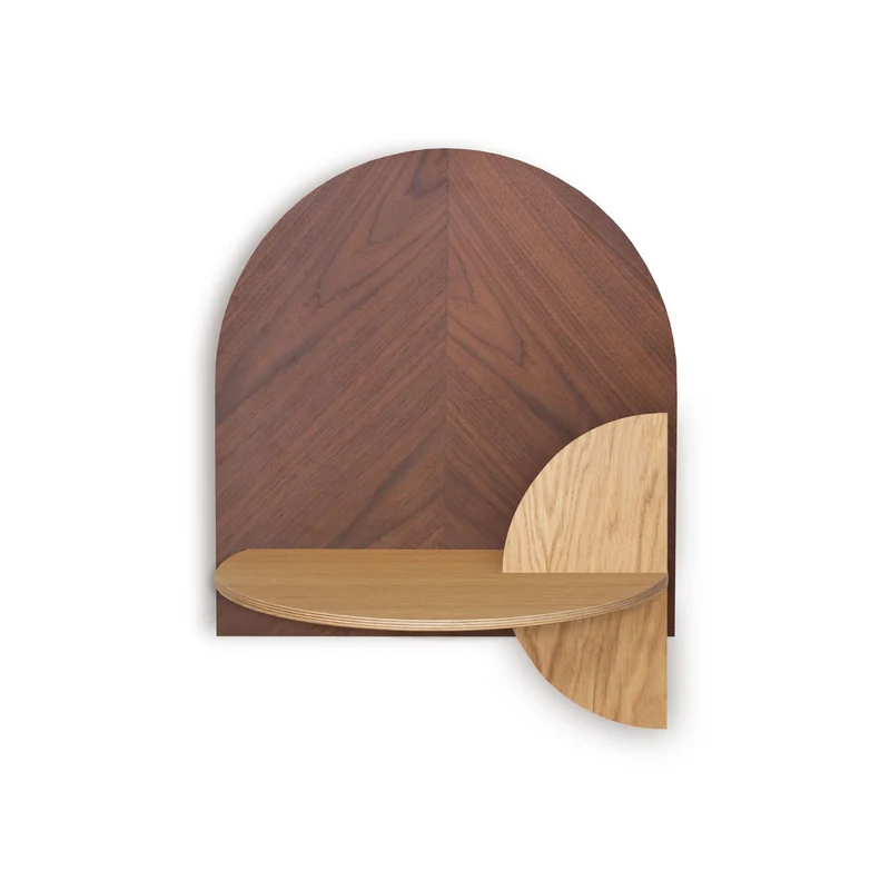Alba Floating Bedside Table · Walnut Herringbone