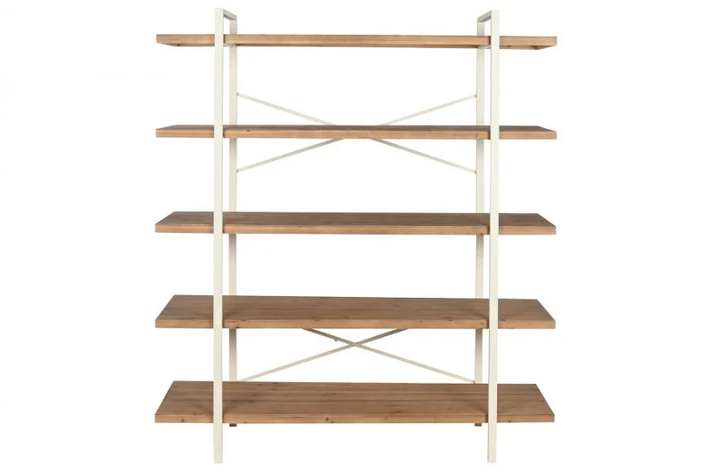 ESTANTERIA METAL ABETO 150,5X44X170 RUGOSO BLANCO
