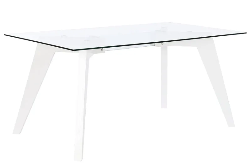 MESA COMEDOR CRISTAL MDF 160X90X75 TEMPLADO BLANCO