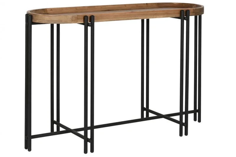 CONSOLA MADERA METAL 115X40X75 MARRON