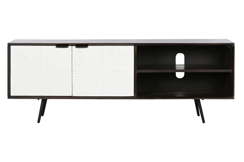 MUEBLE TV MANGO 140X35X50 MARRON OSCURO