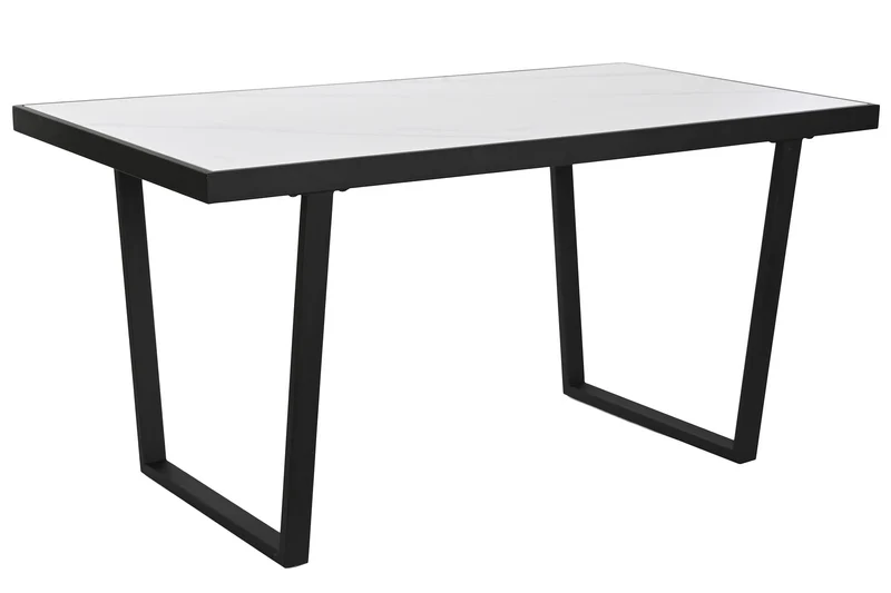 MESA COMEDOR METAL CERAMICA 150X80X75 NEGRO