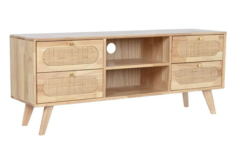 MUEBLE TV RUBBERWOOD RATAN 120X30X48 NATURAL
