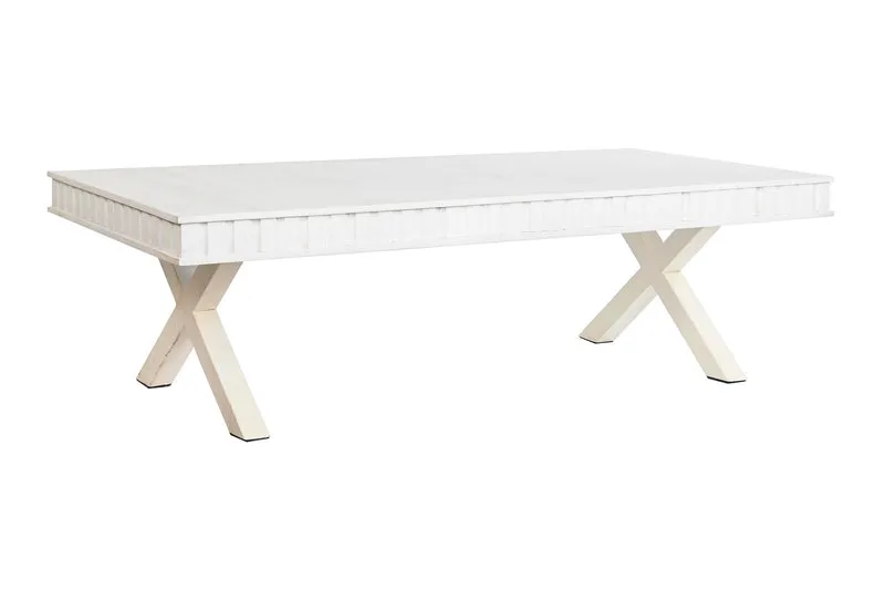 MESA CENTRO MANGO METAL 140X70X42 BLANCO