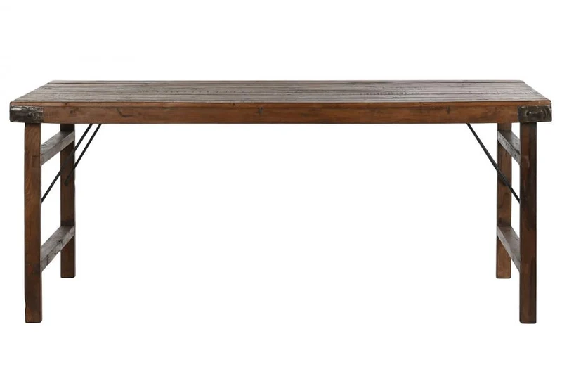 MESA COMEDOR PLEGABLE MADERA RECICLADA 180X90X76