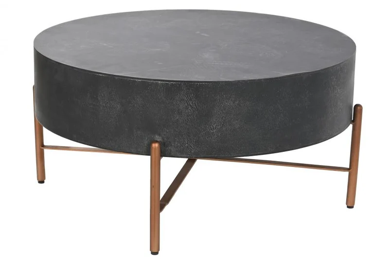 MESA CENTRO MANGO METAL 90X90X45 NEGRO