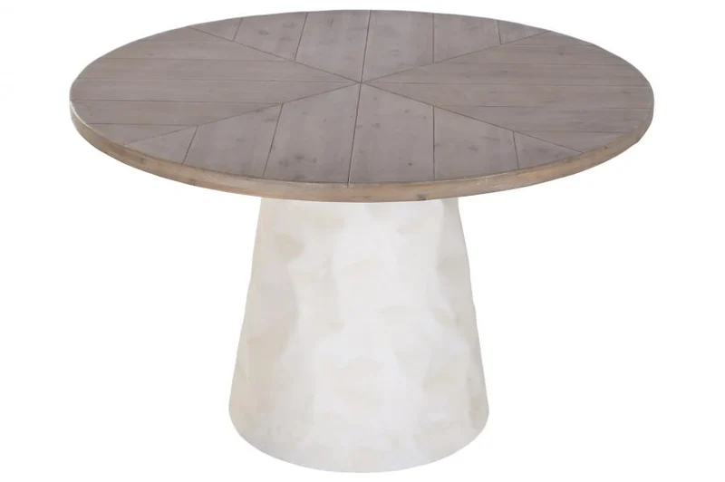 MESA REDONDA COMEDOR MADERA METAL 120X120X76