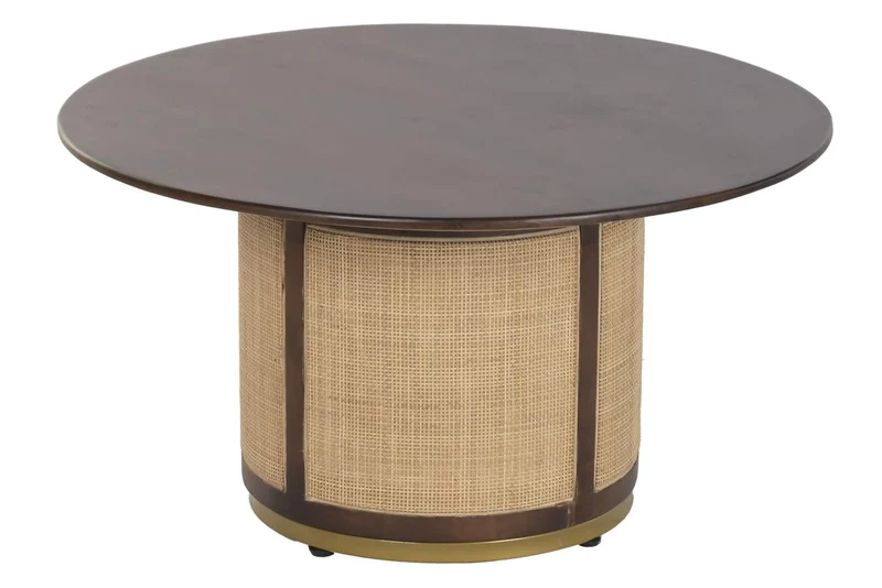 MESA CENTRO MANGO FIBRA 85X85X47 MARRON OSCURO