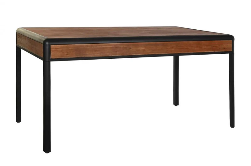 MESA COMEDOR ABETO METAL 160X80X79 MARRON OSCURO