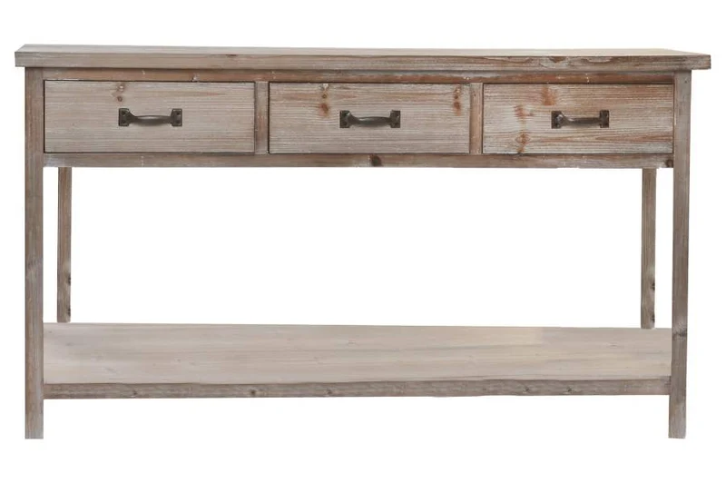 CONSOLA PAULOWNIA 160X40X80 3 CAJONES