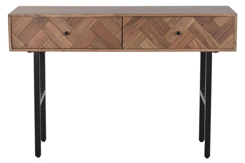CONSOLA ACACIA METAL 120X40X78 MARRON