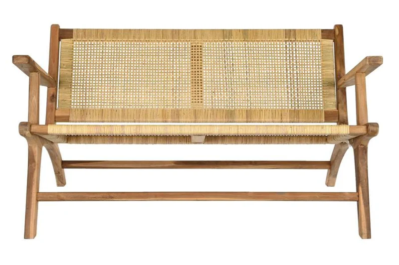 BANCO TECA RATAN 120X76X68 MARRON