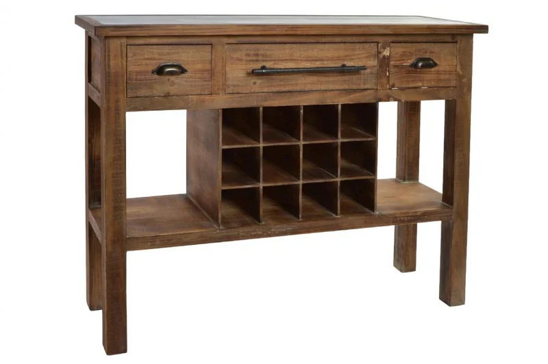 CONSOLA MADERA 120X35X95 BOTELLERO