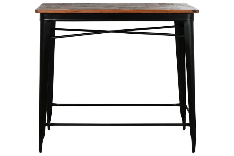 MESA BAR METAL MADERA 120X66X102 MARRON