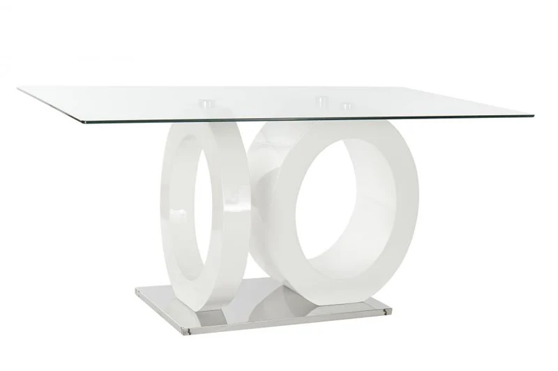 MESA COMEDOR CRISTAL MDF 160X90X75 BLANCO