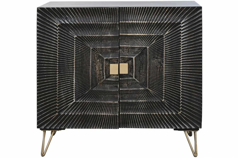 APARADOR MANGO METAL 81X45X75 MANDALA NEGRO