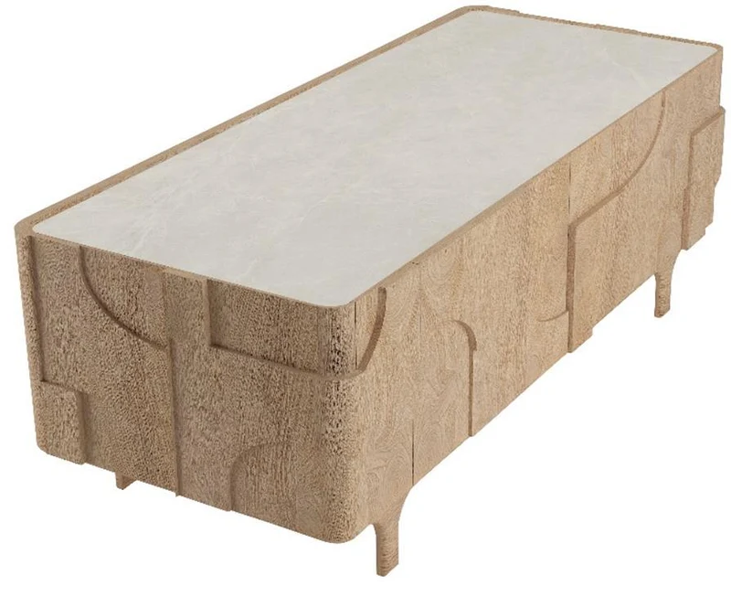 MESA CENTRO MANGO MARMOL 120X60X43
