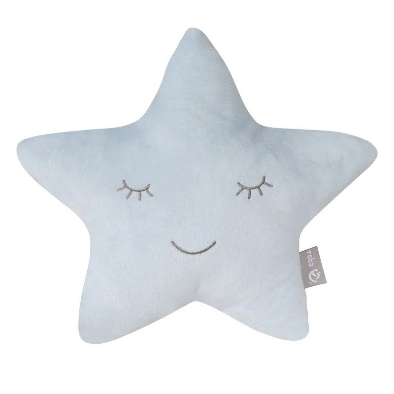 Kuschelkissen Stern 'roba Style', Hellblau/Sky, flauschiges Dekokissen für Baby- & Kinderzimmer
