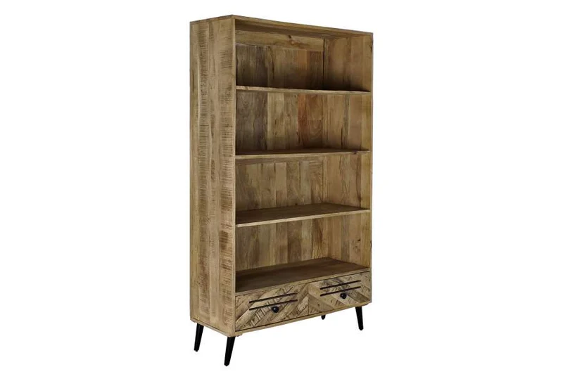 ESTANTERIA MANGO METAL 100X40X180 MARRON OSCURO