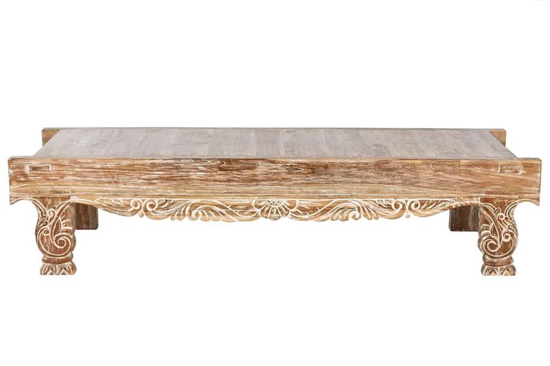 MESA CENTRO TECA RECICLADA 200X70X45 DECAPE BLANCO