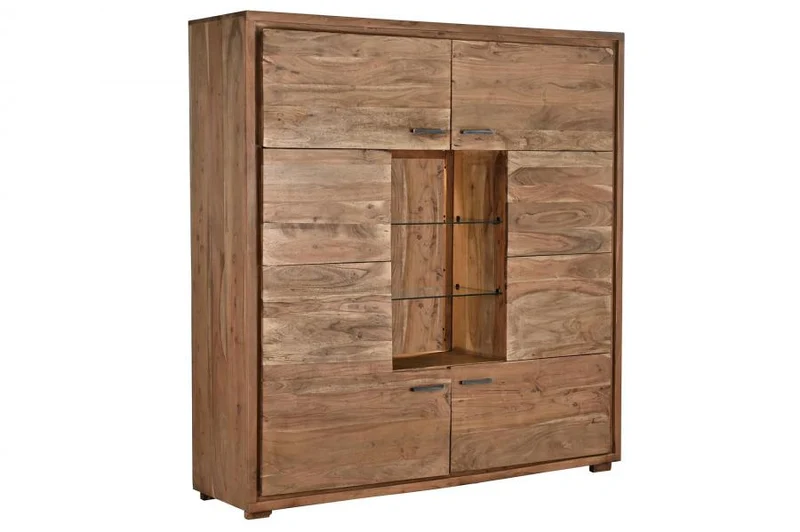 ARMARIO ACACIA CRISTAL 145X40X153 NATURAL MARRON