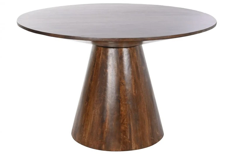MESA COMEDOR MANGO 120X120X76 MARRON OSCURO