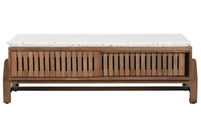MESA CENTRO ACACIA TERRAZO 127X67X47