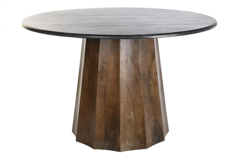 MESA COMEDOR MANGO MARMOL 120X120X76 NEGRO