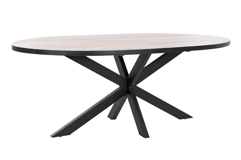 MESA COMEDOR METAL MANGO 200X100X76 NATURAL