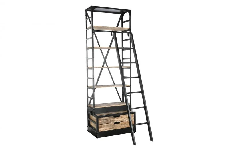 ESTANTERIA METAL MANGO 75X47X220 ESCALERA NATURAL
