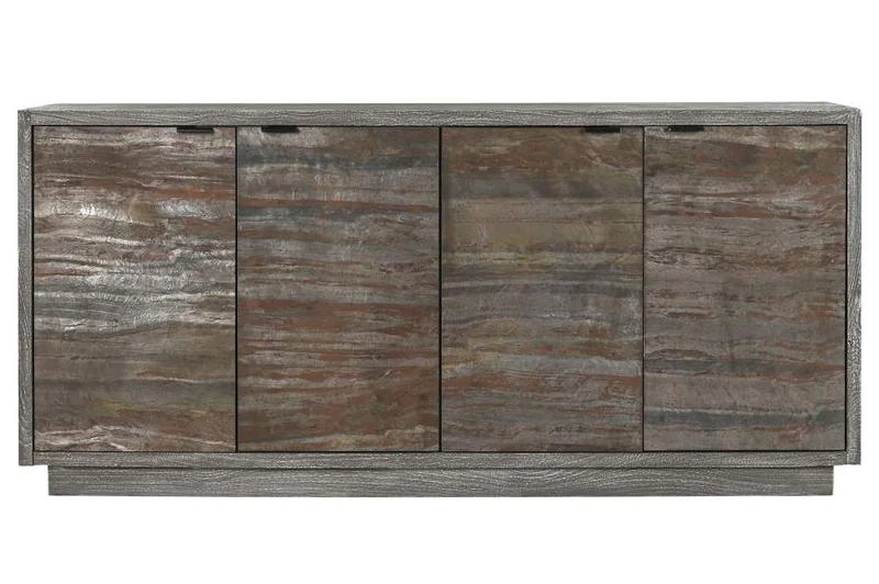 BUFFET MANGO PIEDRA 175X40X81 RUGOSO GRIS