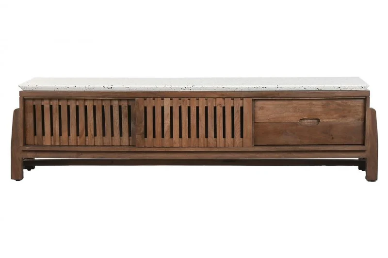 MUEBLE TV ACACIA TERRAZO 166X46X52