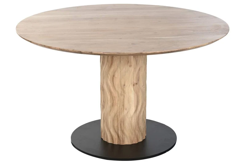 MESA REDONDA COMEDOR ACACIA METAL 130X130X76