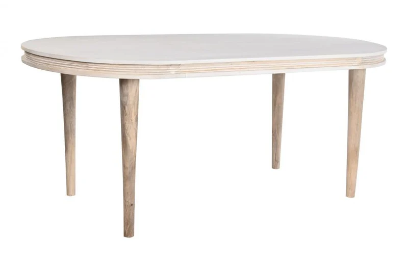 MESA COMEDOR MANGO 180X90X76 ROMBO BLANCO