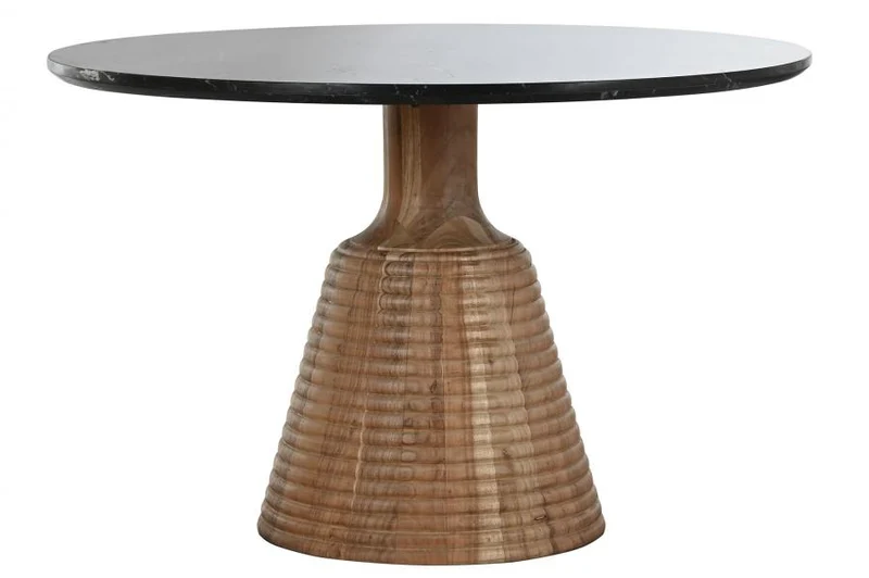 MESA COMEDOR ACACIA MARMOL 115X115X76 NEGRO