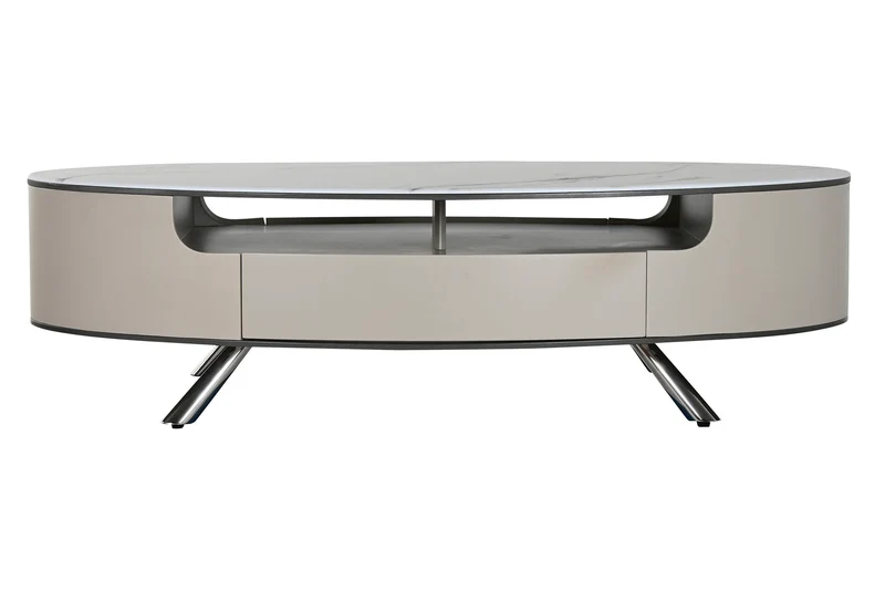 MESA CENTRO MARMOL ACERO 140X75X40 BEIGE