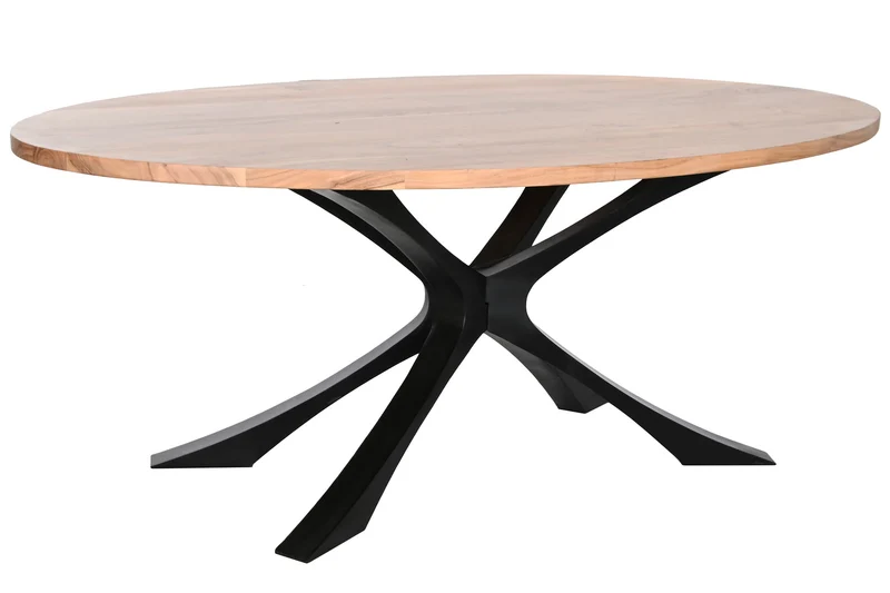 MESA COMEDOR ACACIA METAL 200X110X76 NATURAL