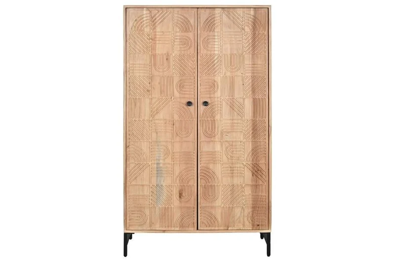 ARMARIO ACACIA METAL 90X40X161 MARRON