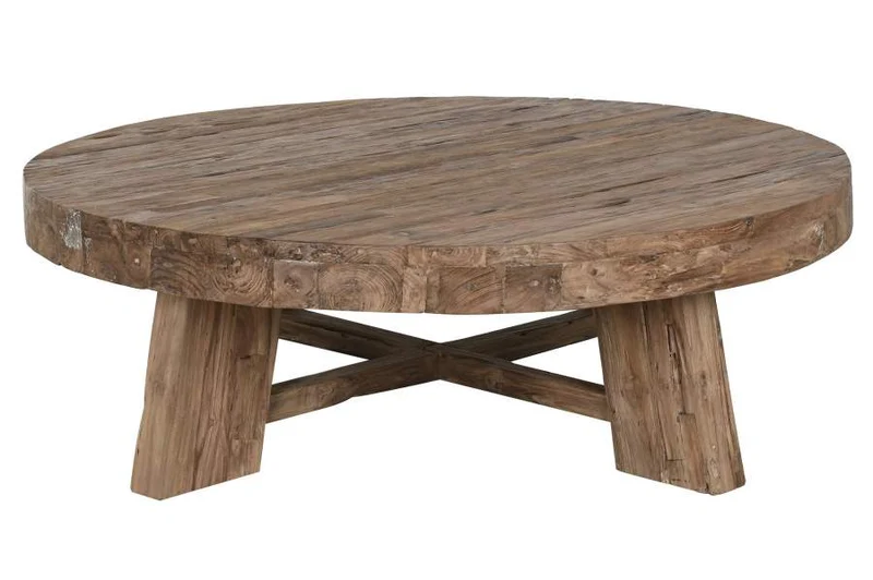 MESA CENTRO TECA RECICLADA 140X140X45 REDONDA