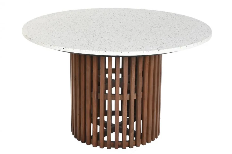 MESA COMEDOR ACACIA TERRAZO 130X130X76