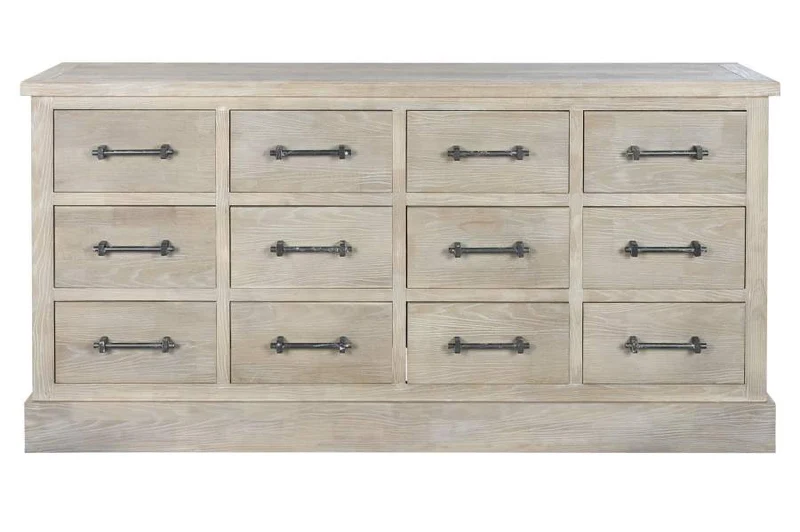COMODA MADERA DE HEVEA METAL 170X40X89