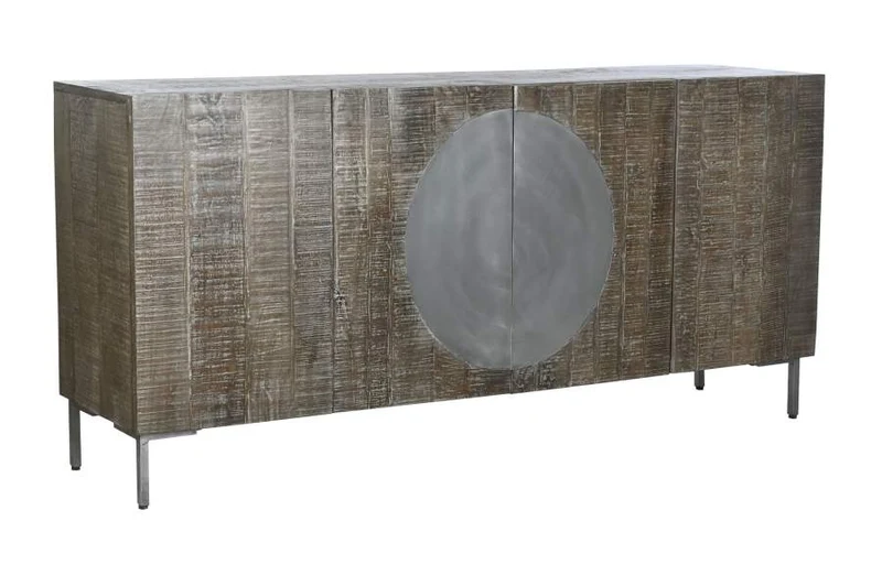 BUFFET MANGO METAL 180X40X80 CIRCULO MARRON OSCURO
