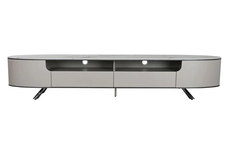 MUEBLE TV MARMOL ACERO 220X42X41,5 BEIGE